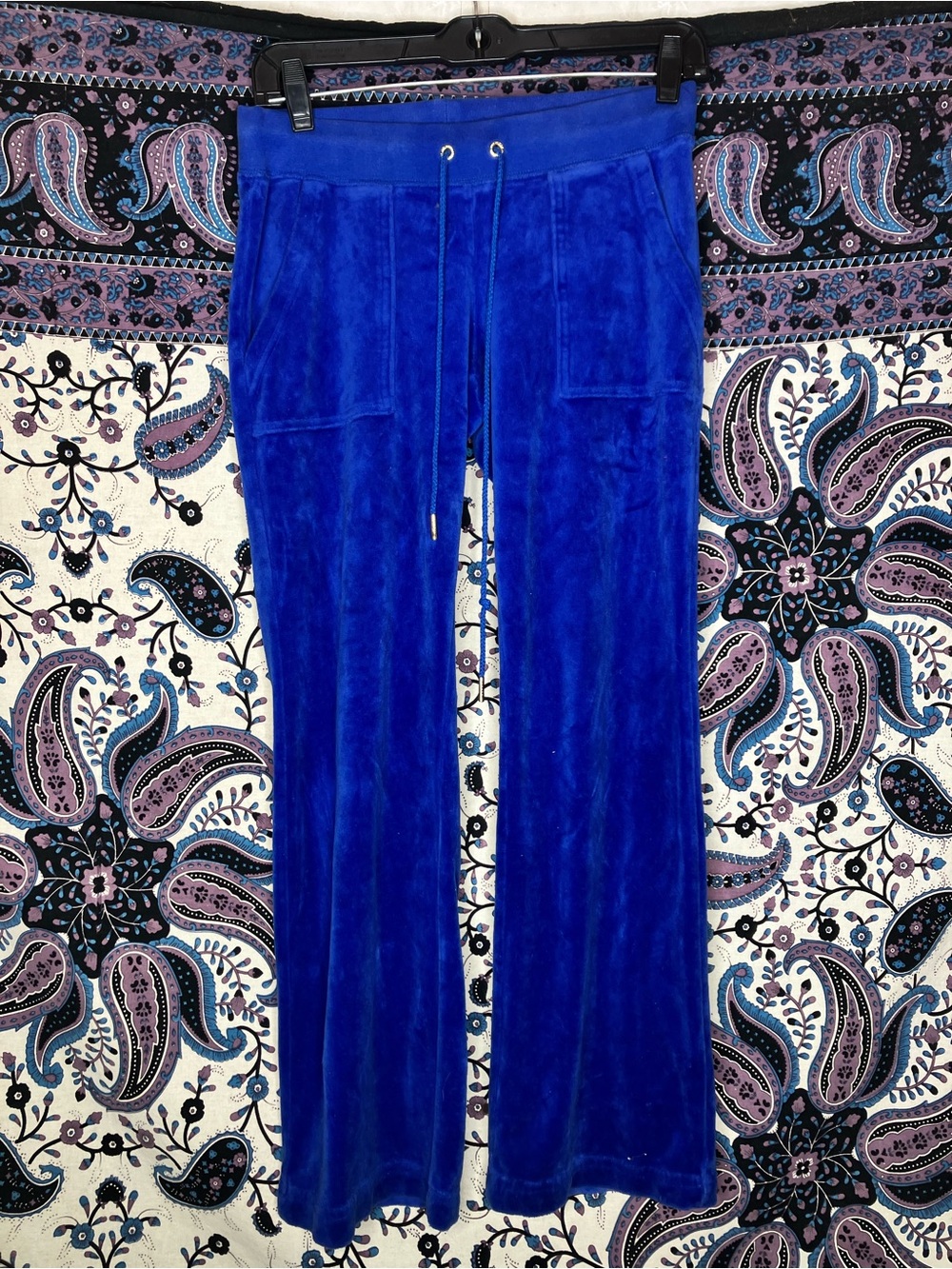 Juicy Couture XS y2k blue velour track pants